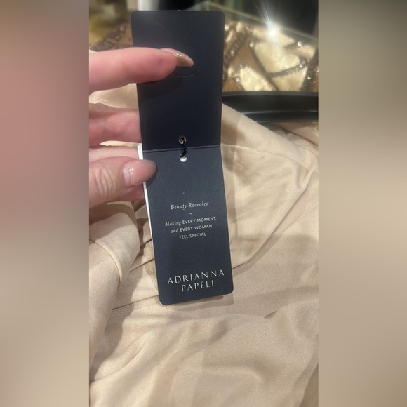 Adrianna Papell sparkly Elegant Cream Fabric US SIZE 14 holiday celebration NWT - Picture 6 of 9